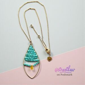 Stella & Dot Goa Necklace Turquoise Teardrop